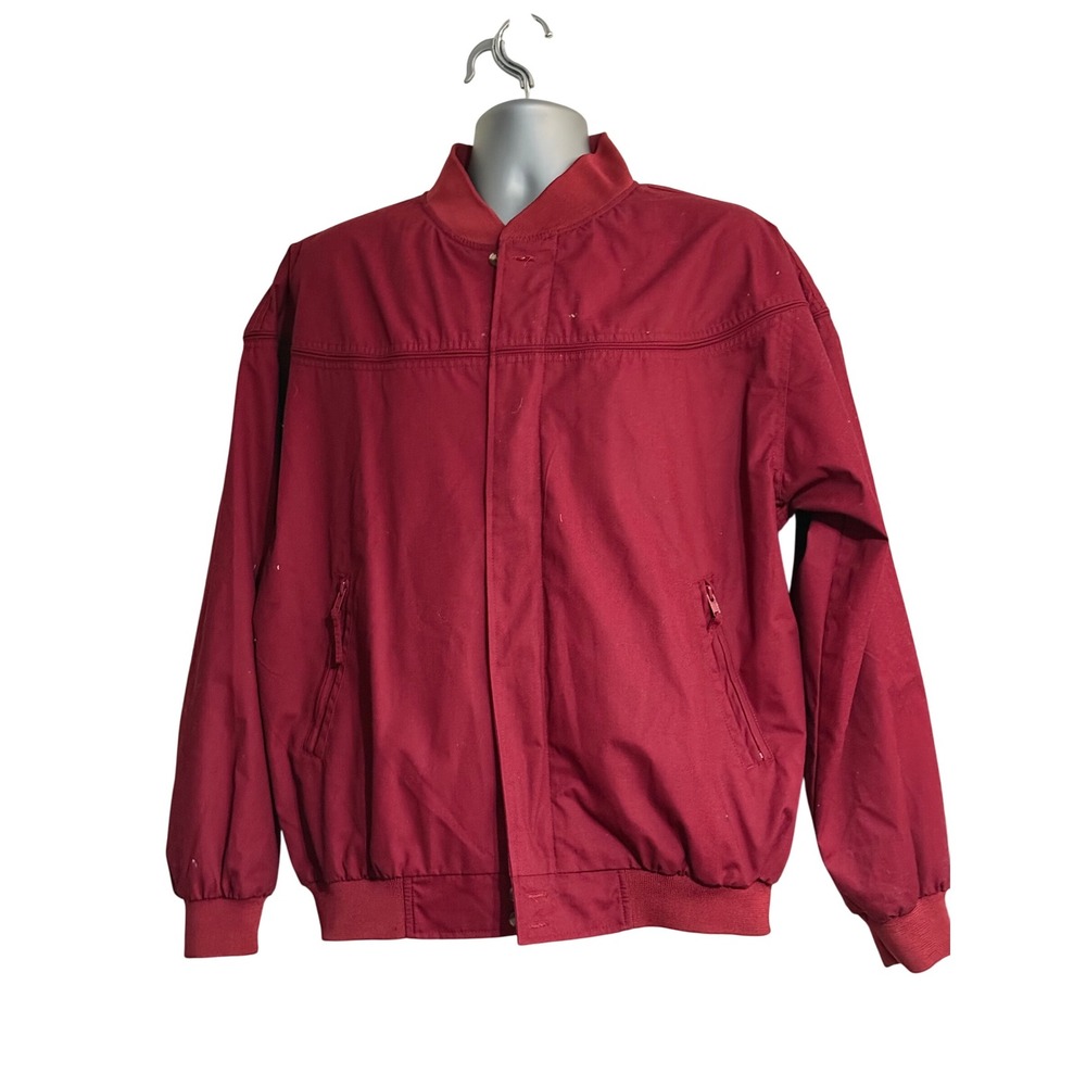 Vintage Haband Men's Windbreaker‎ Jacket L Bomber Red